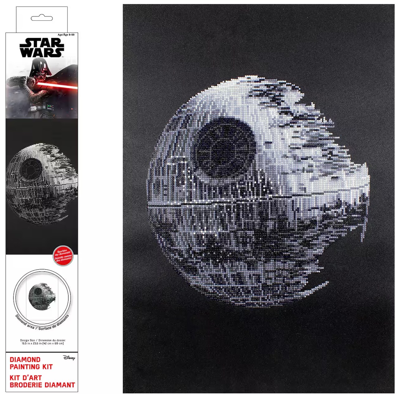 Diamond Dotz The Death Star, Star Wars Diamond Painting Kits for Adults - Diamond Art Kits a Relaxing Creative Craft Kit with Dotz Gems 16.5x23.6